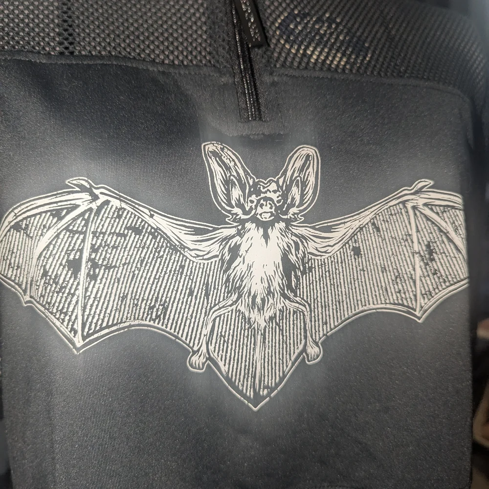 SOLD Blackcraft Cult Black Mesh Fishnet Bat Hoodie - Picture 5 of 8